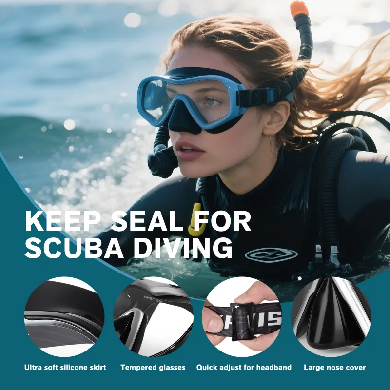 Anti-Fog Scuba Diving Mask with Fabric Strap for Adult Men Women